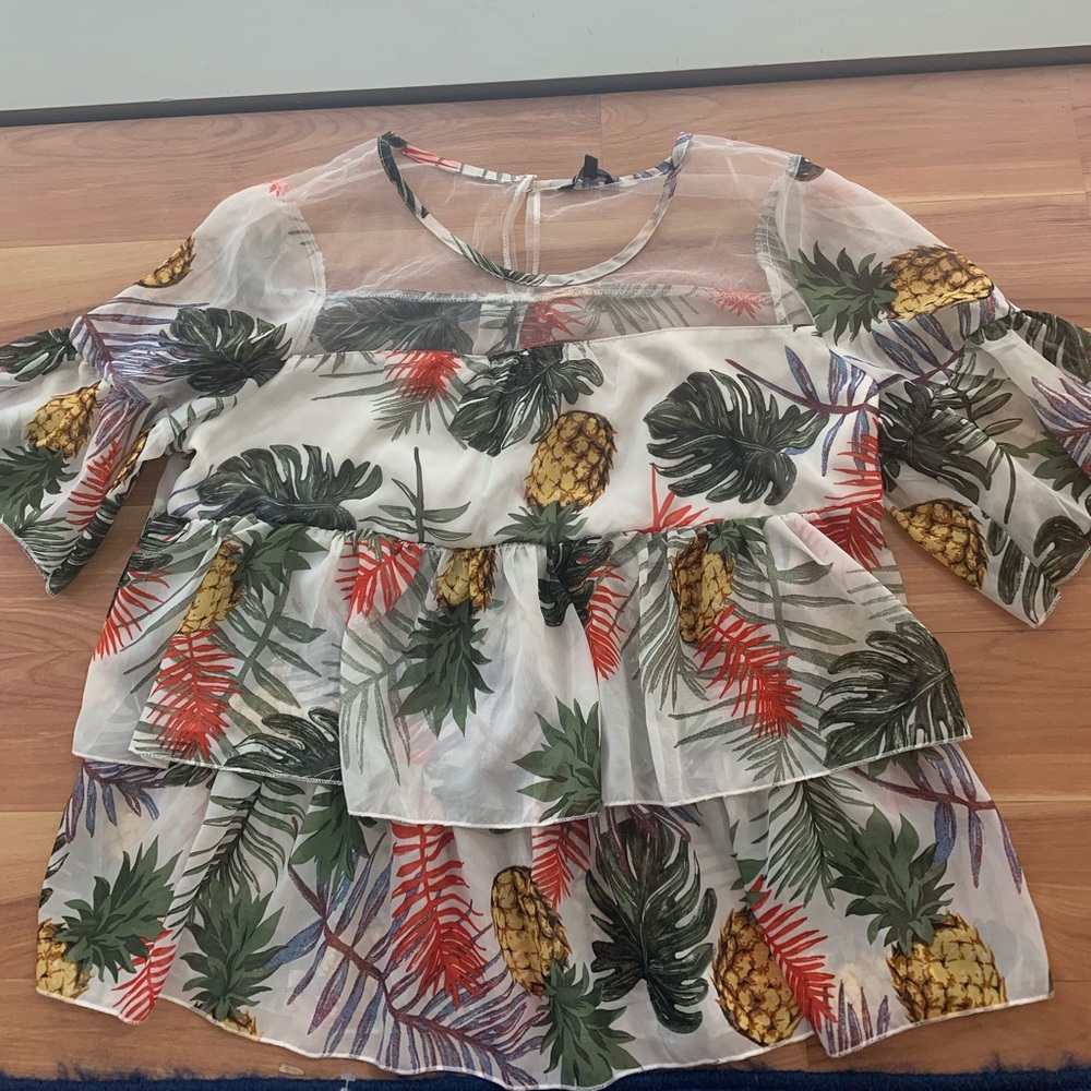 Short Sleeved Ruffle Shirt